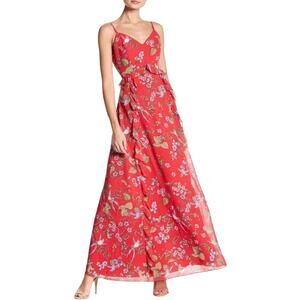 NANETTE LEPORE Rose Pink Floral Maxi Dress Women sz 6‎ Hi-Low | MSRP $149